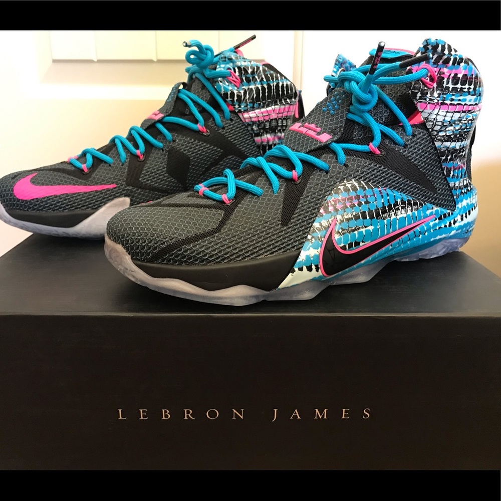 Lebron XII BLACK-PINK POW BL- LAGOON Shoes